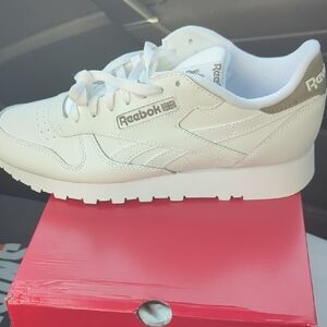 Reebok Classic White and Gray Sneakers
